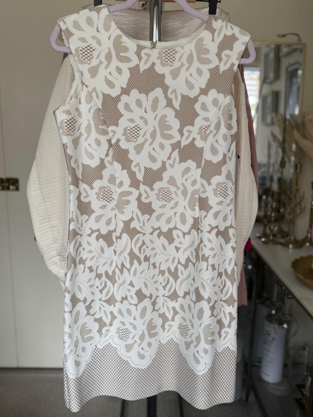 Studio I Ivory and Cream Lace Zip Dress